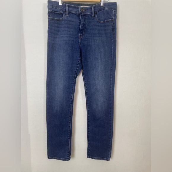 Levis Women's Slimming Skinny Jeans Mid Rise Medium Blue Wash Denim Size 32 - Picture 1 of 12